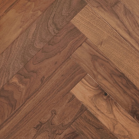 Wood Bee Herringbone Американский Орех Кангари гладкий глянец Cangaree, UV-лак gloss 30±5% (левая) (фото 1)