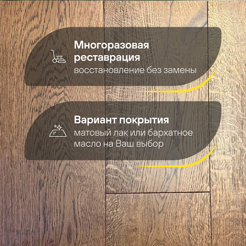 CROWNWOOD Urban Инженерная доска Дуб Рустик Decor-11 (ECO) Лак 600..2200 x 240 x 15 / 3.168м2 (фото 4)